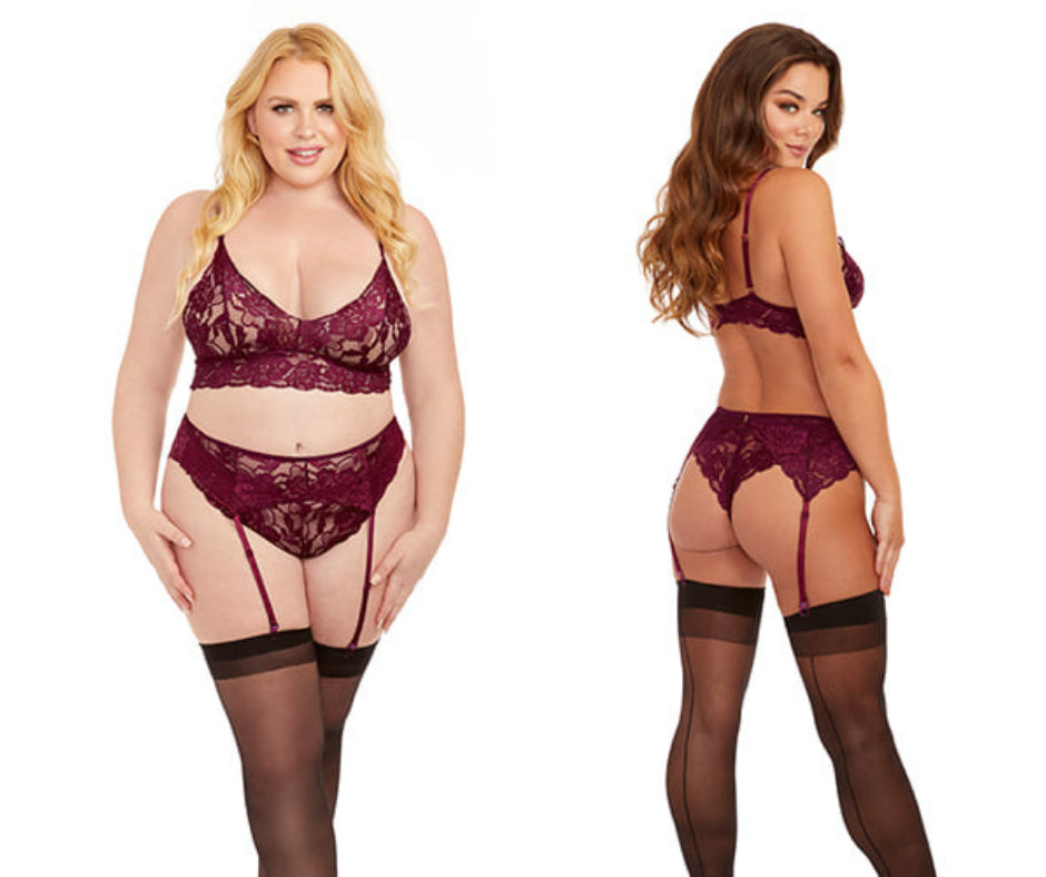 Lace Trio Burgundy