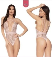 Strappy thong bodysuit