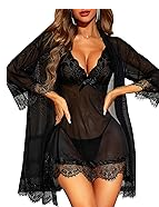 3 Piece Chemise & Lace Robe